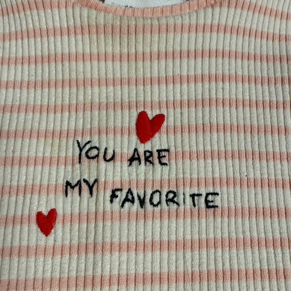 Zara - Pink and White Striped short sleeve Top - Picture 2 of 3